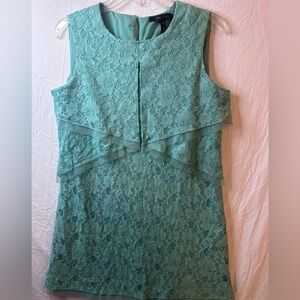 BCBG Max Azria Lace Shift Dress Seafoam Sleeveless Cocktail Dress S
